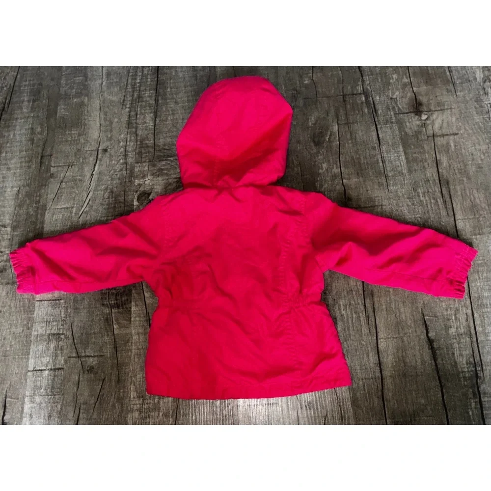 Vintage OshKosh Bgosh Girls Reversible Hooded Jacket Pink Floral Fleece 3T